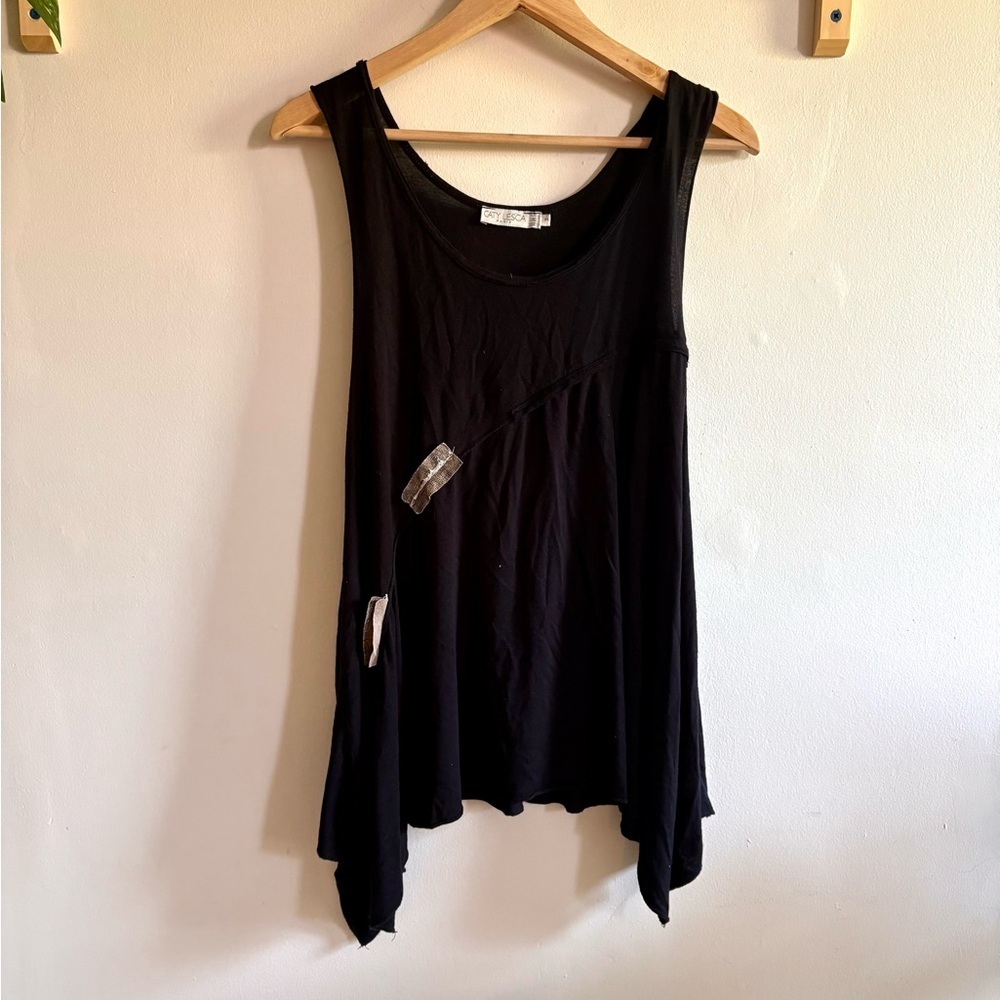 Caty Lesca Paris Avant-Garde Black Tank – Size 3 (Fits S–L) - Picture 2 of 4